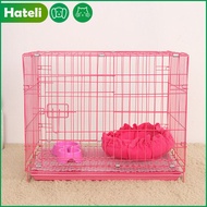 [HATELI] （Size：35*28*32cm）Pet Cage Crate Kennel Metal Pet Playpen Portable with Tray Metal Cage for Cat Dog