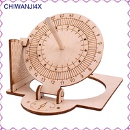[chiwanji4x] Equatorial Sundial Clock DIY Wooden Building Kit for Students Teaching Clock Maritime N