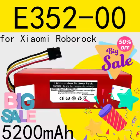 14.4V 6.5AH Vacuum Cleaner Battery Replacement for Xiaomi Roborock S50 S51 S55 T60 E352-00 S502-00 C