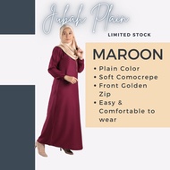 Jubah Muslimah Umrah Murah Wanita Perempuan Plain Ironless Plus Size S to 3XL ready stock