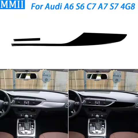For Audi A6 S6 C7 A7 S7 4G8 2012-18 Piano Black Co-pilot Dashboard Panel Trim Cover Car Interior Dec