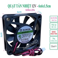 12V Radiator Fan 6x6x1.5 cm 0.15A-0.10A RANDOM color delivery - LinhKien HD