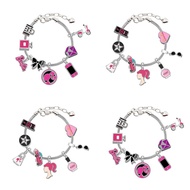 Fashion Barbie Women's Bracelet Cute Pink Barbie Girls DIY Bracelet Charm Ornaments Accessories Jewe