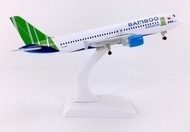 Mô hình máy bay Airbus A320 bằng kim loại có đế tháo rời kèm bánh xe 20cm