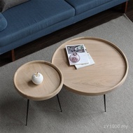 Combination Nordic Household Living Room Small Apartment Modern Simple Log Coffee Table Small Table 