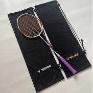 Black Velvet Drawstring Badminton Racket Bag With Victor logo