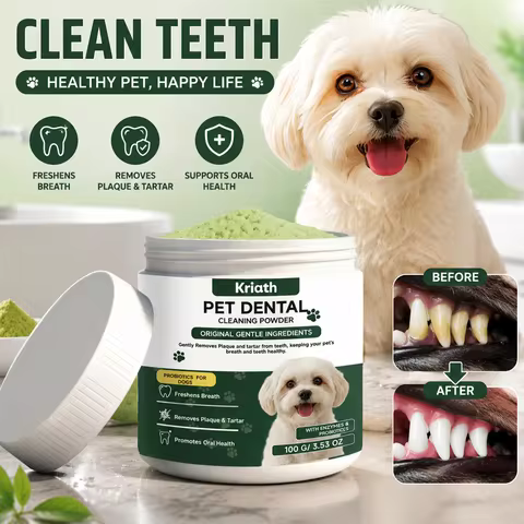 100g Pet Dental Cleaning Powder Painless Dog Fresh Breath Powder Cat Oral Care Powder Papain Food To