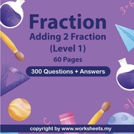 IGCSE Math: FRACTION- Adding 2 Fraction (Level 1-3) 900 Q+A | IGCSE Maths | Maths for Kids (PDF)