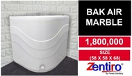 Bak Air Marble 55CM ZENTIRO / Bak Sudut Kamar Mandi Ivory &amp; Putih