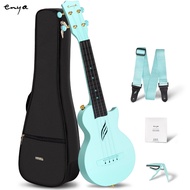 Enya Nova U Mini Soprano Ukulele 21 Inch Carbon Fiber Travel Ukelele Simple Yukalalee With Beginner Kit Ukalalee includes Case Strap Capo Strings（Blue）