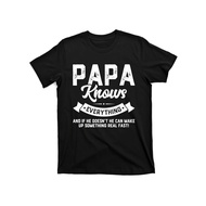 Mens Papa Knows Everything Shirt 60Th Gift Funny FatherS Day Tshirt T Shirtsame Style For Men And Wo