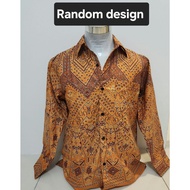 (READY STOCK) SW0086LKK Batik Men Shirt Long Sleeves Batik Baju Lelaki kemeja Lengan Panjang Batik M
