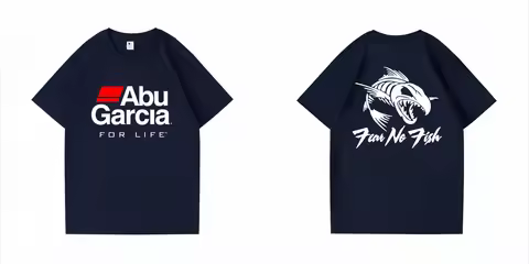 Abu Garcia Logo Cotton T-shirt Men's and Women's Fishing Short Sleeve Y2K Casual Daily Streetwear 20