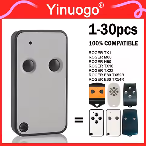 Compatible With ROGER E80 TX52R Garage Gate Remote Control 433.92MHz ​ROGER E80/TX52R/2 E80/TX54R/4 