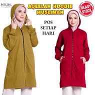 l Aqeelah Hoodie Muslimah Labuh By Hazel Dakwah l Mixed Cotton I Saiz S-3XL I