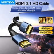 Vention HDMI 2.1 Cable 8K 60Hz 4K 120Hz High Speed 48Gbps HDMI to HDMI Cable for Laptop Monitor PC PS4 TV 8K HDMI Cable Laptop to TV