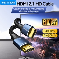 Vention สาย HDMI 2.1 8K 60Hz 4K 120Hz ความเร็วสูง48Gbps สาย HDMI เป็น HDMI สำหรับจอภาพแล็ปท็อปพีซี P