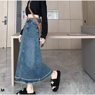 Long tassel denim jean skirt h2d