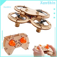 Xanthin Wooden Drone Model Diy Drone Kit Wooden Diy Drone Puzzle Model Kit Handmade Remote Control M