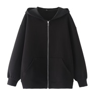 Spain Authentic ZARAˉ Autumn And Winter Womens Lazy Style Hooded Long Sleeve Loose Zipper Sweater Sp