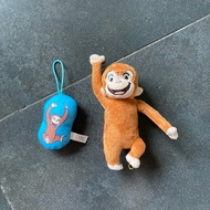 GANTUNGAN Curious George Keychain | Doll keychain plus plushie monkey