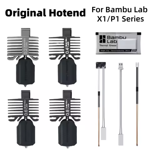 Bambu Original X1/P1 Series Hotend Kit Hardened Steel Nozzle 0.2/0.4/0.6/0.8mm For Bambu lab X1C X1 