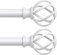 2 Pack Curtain Rods for Windows 28 to 48 Inch(2.3-4 Feet),3/4" Diameter White Drapery Rods with Twis