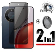 2in1 Screen protector For Honor X9d 5G Privacy Tempered Glass Camera Lens Soft Fibre Glass Film No f