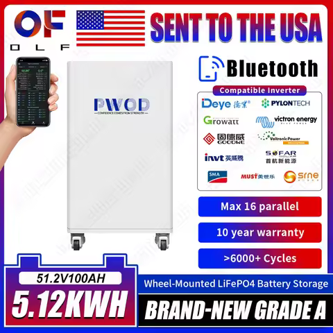 48V 100AH Lifepo4 Battery Bulit in 100A BMS Rechargeable 51.2V 5120WH Lithium Iron Phosphate for For