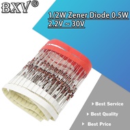 100PCS 1/2W Zener Diode 0.5W 2.2V ~ 30V New BZX55C2V2 BZX55C2V4 BZX55C2V7 BZX55C3V0 BZX55C3V3 BZX55C