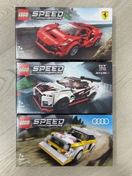 LEGO 樂高 Speed 76895 Ferrari F8, 76896 Nissan GTR, 76897 Audi Sport 合售