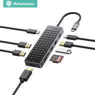 Yottamaster USB Type C 12 In 1ฮับ USB-C เป็น4K HDMI/DP/เครื่องอ่านการ์ด/เสียง/100W อะแดปเตอร์ RJ45 P