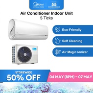 [System 1] Midea MSAS-09E + MAS-1S09E Single Split Aircon 9000 BTU, 5 Ticks  [Installation Fee not i