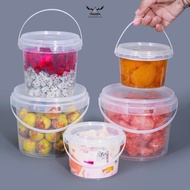 500ML/1L Bucket With Seal Clear Storage Plastic Container Pail Canister Food Keeper Diy PackagingTak
