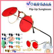 OKDEALS Flip-Up Sunglasses Circle Glasses Summer Vintage Steampunk Sunglasses