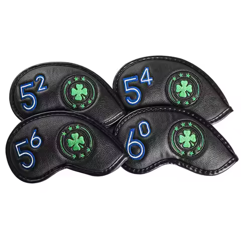 Golf Iron Wedge Head Covers 52° 54° 56° 60° 1 or 4 Pack, Synthetic Leather Clover USA Flag Design Cl