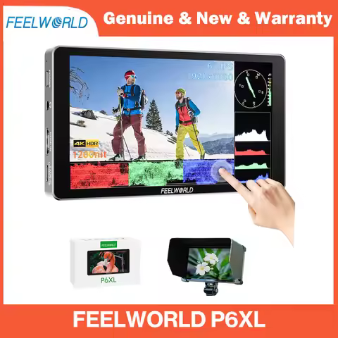 FEELWORLD P6XL 6 Inch Camera Monitor 1200nit IPS Touch Screen 1920x1080 Built-in 3000mAh Battery wit