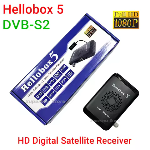 2024 Hellobox5 mini HD Satellite Receiver DVB S2 Support WiFi Dongle 3G Modem USB 2.0 Hellobox 5
