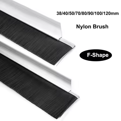 Door Bottom Sweep F Shape Door Sweep Seals Brush Aluminum Alloy Base 38/40/50/70/80/90/100/120mm Bla