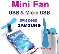 Fan USB Powered Mobile Fan for both iPhone and Android IOS Micro USB 2in1 Smartphone Apple Xiaomi Samsung 2-in-1 portable no battery required handphone powerbank