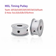 1pcs MXL Timing Pulley 20T/24T/25T/30T/35T/36T/40Teeth D-hole 5x4.5/6x5/8x7/10x9mm Pitch 2.032mm Syn