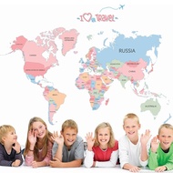 WORLD MAP STICKER! Peta Dunia Peta Dunia Kanak-Kanak Kids Map Kids World Map Sticker Decor Bilik Sti