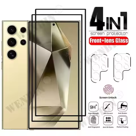 4 in 1 For Samsung S26 S25 Ultra Plus S24 S23 FE A56 A55 A36 A16 5G 9HD Screen Protector Full Protec