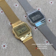 100% AUTHENTIC CASIO A700WM-7A/A700WMG-9A SUPER SLIM CASE VINTAGE DIGITAL GOLD/SIVER JAM TANGAN PERE