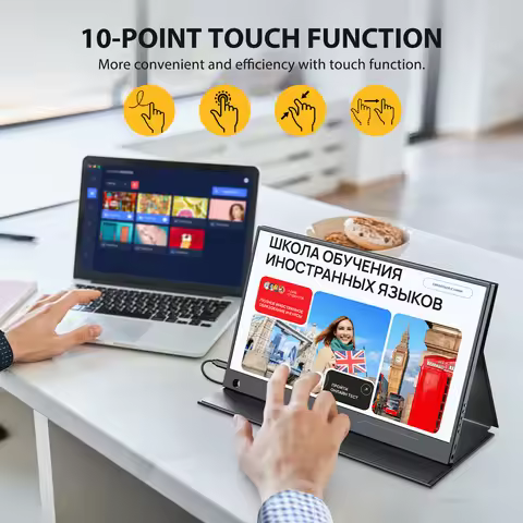 UPERFECT 14 Inch Portable Monitor Touchscreen 1920*1080 For Laptop XBox PS4/ 5 Switch PC Extension G