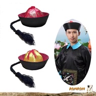 RUNUN Chinese Eunuch Hat Traditional Costume Headwear for Men and Women Chinese Qing Dynasty Style H