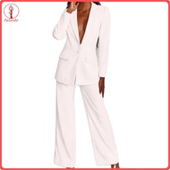 fulaide Slim Fit Suit Women Polyester Suit for Women Womens 2 Piece Blazer Set Business Casual One B