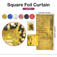 Square Foil Curtain Fringe Backdrop Glitter Background Rectangular Metallic Rain Diy Sequin
