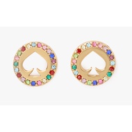 Kate Spade Spot the Spade Pave Halo Spade Studs (Multi, Silver, Rose Gold