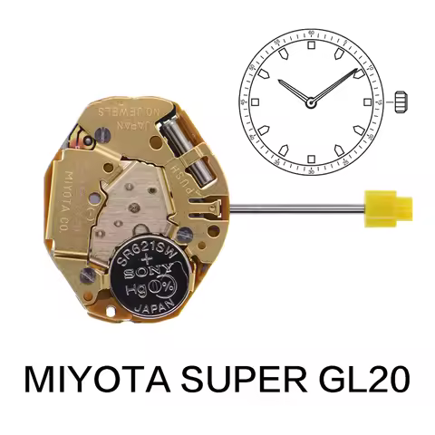 Miyota GL20 Movement Japan Miyota GL20 Super Movement Repair Accessories 2Hands Movement One Of Sign